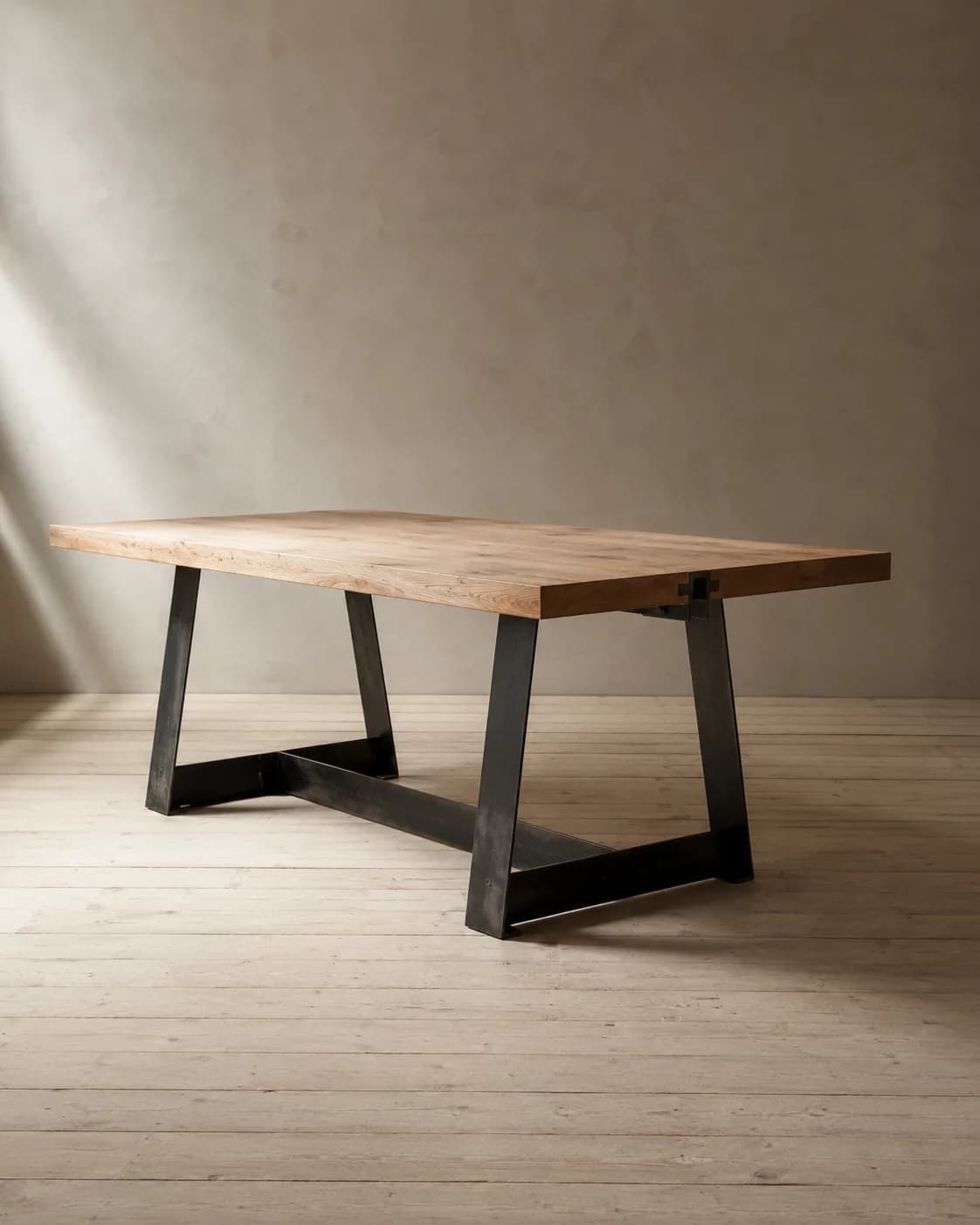 Ridgeline Table — White oak, blackened mild steel